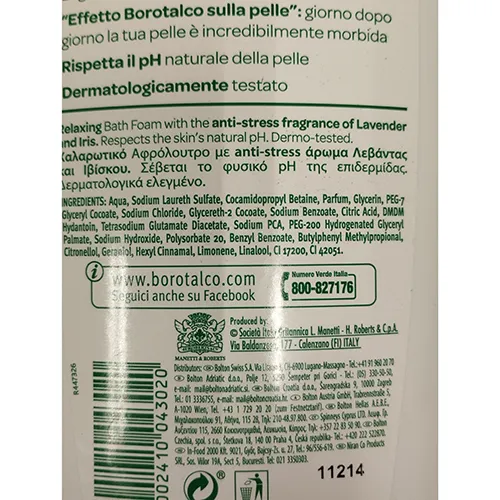 BOROTALCO - Gel de bain et de douche