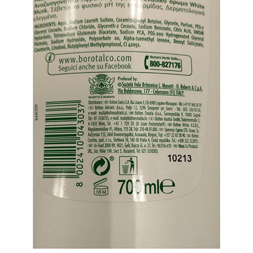 BOROTALCO - Gel de bain et de douche