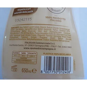 SPUMA DI SCIAMPAGNA - Crème de bain et de douche