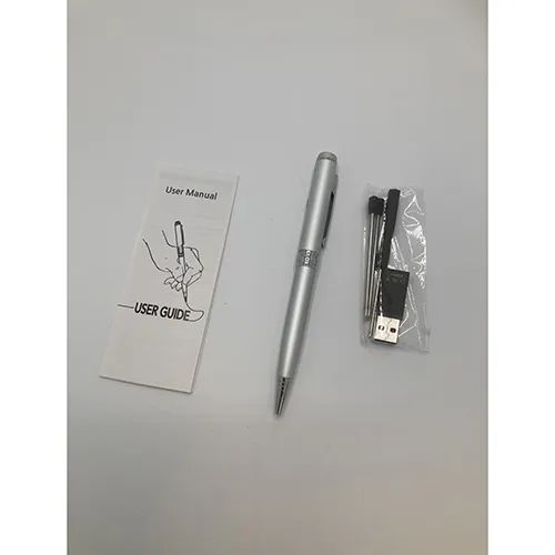 Stylo d'enregistrement vocal avec câble de chargement USB.