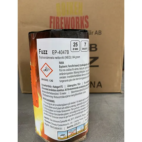 Feux d'artifice de la catégorie F2, batterie à 7 coups.