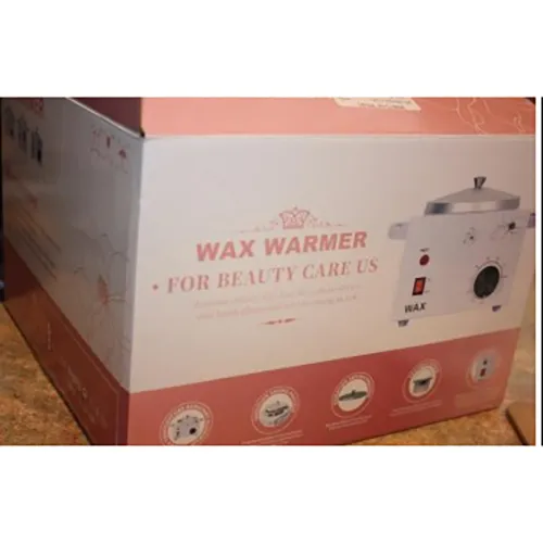 Un chauffe-cire rose destiné à un usage domestique avec de la cire parfumée fond. Produit vendu en ligne, notamment via Amazon.