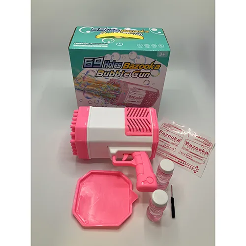 Pistolet à jouet rose et blanc jazzy avec électronique de lumière / ventilateur alimentée par batterie.