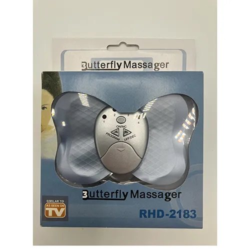 Masseur sans fil en forme de papillon gris.