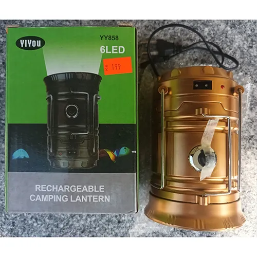 Lanterne de camping rechargeable LED portable.