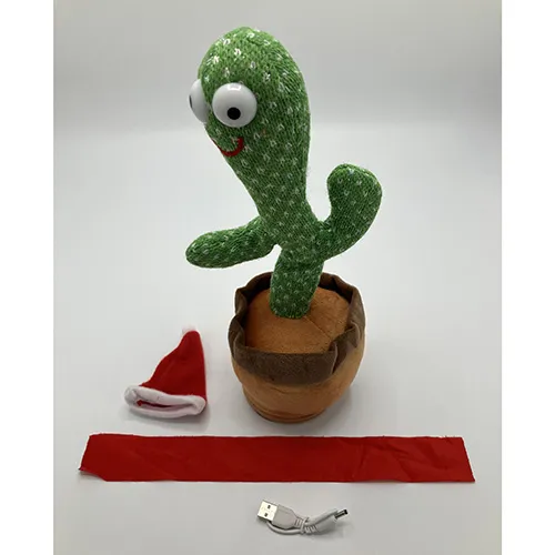 Jouet à piles en forme de cactus, 30 cm de hauteur.