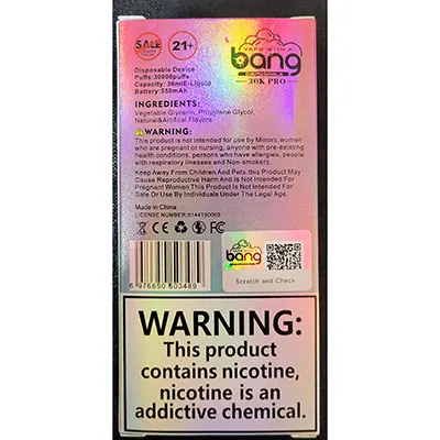 bang - Cigarette électronique jetable