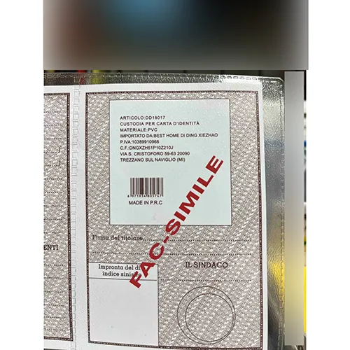 Porte-cartes en plastique en PVC.