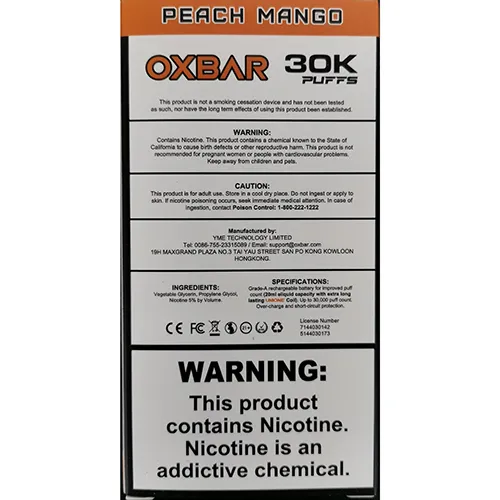 OXBAR - Cigarette électronique jetable