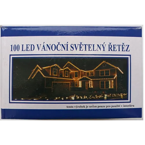 Chaîne d'éclairage de Noël avec 100 lumières LED non remplaçables et une unité électronique pour les effets d'éclairage (8 programmes).
