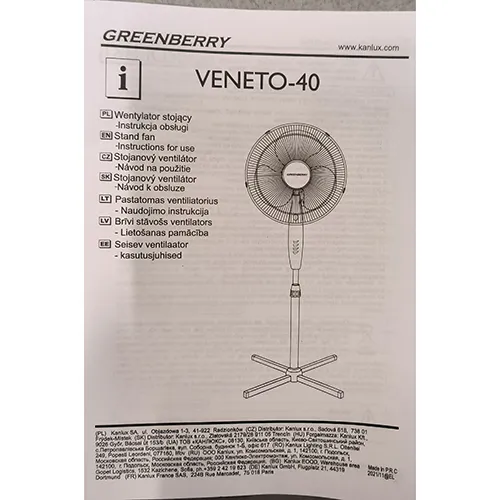GREENBERRY - Ventilateur électrique