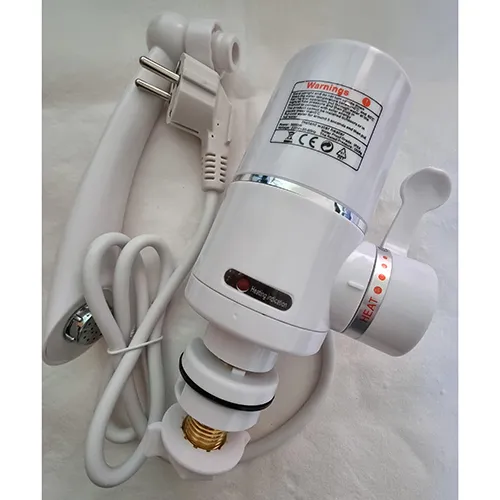 Chauffe-eau instantané, tension nominale 220 V; fréquence nominale 50 Hz; consommation d'énergie nominale 3000 W; classe de sécurité: IPX4, type de courant: continu, type de raccordement à l'alimentation électrique - type Y: installation fixe.