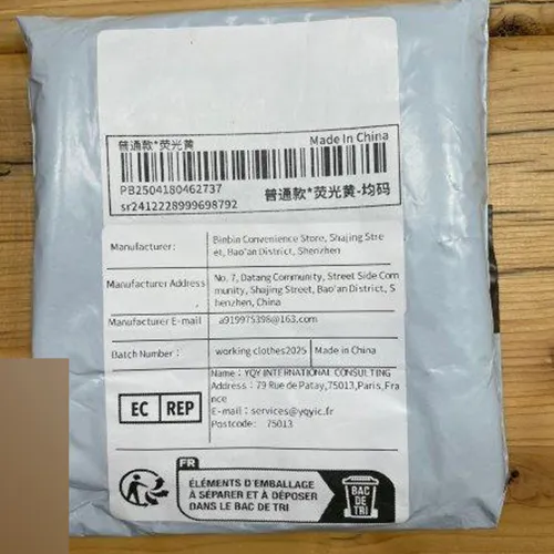 Gilet de sécurité jaune. Produit vendu en ligne, notamment via Shein.