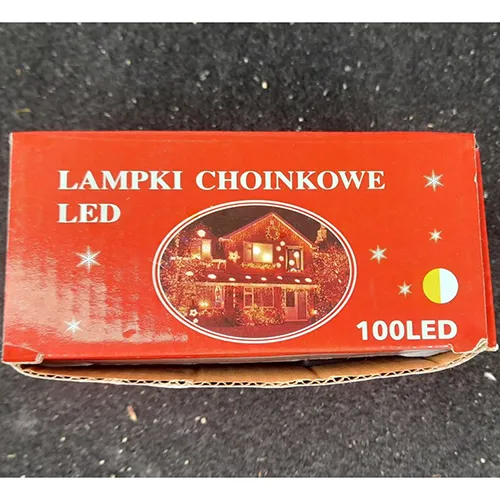 Chaîne d'éclairage composée de 100 LED, unité clignotante, marquage IP44, une prise plate et une prise plate et empilable.
