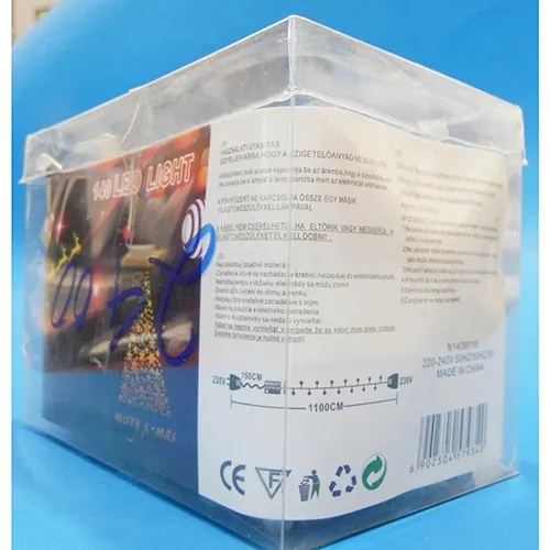 Chaîne d'éclairage décorative en forme de corde avec une unité de clignotement à 8 fonctions et une prise de courant pouvant être agrandie avec des éléments supplémentaires.