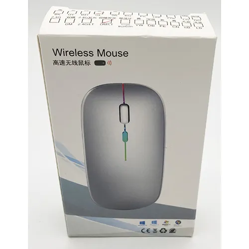 Souris sans fil avec un câble de charge. Produit vendu en ligne, notamment via DHGate.