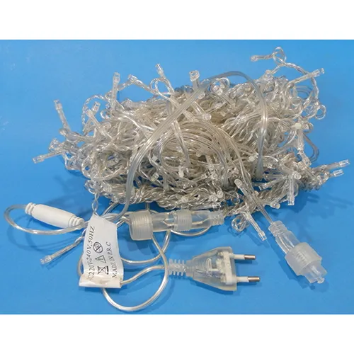 Chaîne d'éclairage décoratif extensible, 205cm x 155cm, en forme de rideau. Données techniques: 220-240 V; 50Hz/60Hz; 13 W, classe 0.