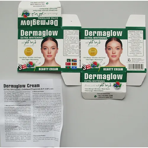 Crème éclaircissante pour la peau.