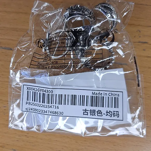 Anneau, destiné aux hommes, six pièces par set. Produit vendu en ligne, notamment via Shein.