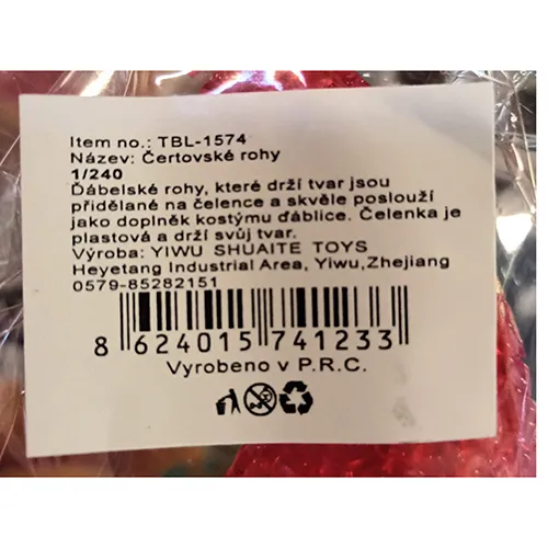 Bandeau en plastique à piles avec cornes de diable.