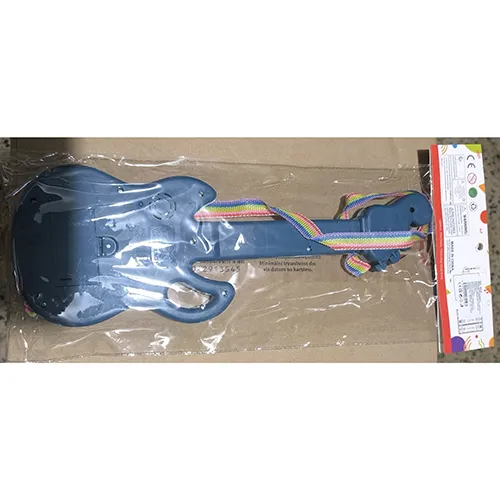 Guitare alimentée par batterie de jouet en plastique avec trois piles 1.5V AA.
