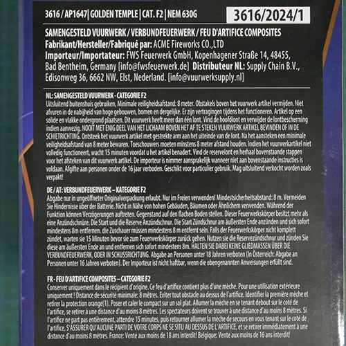 Supply Chain B.V. - Feux d'artifice