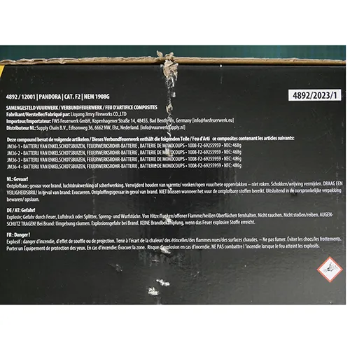 Supply Chain B.V. - Feux d'artifice