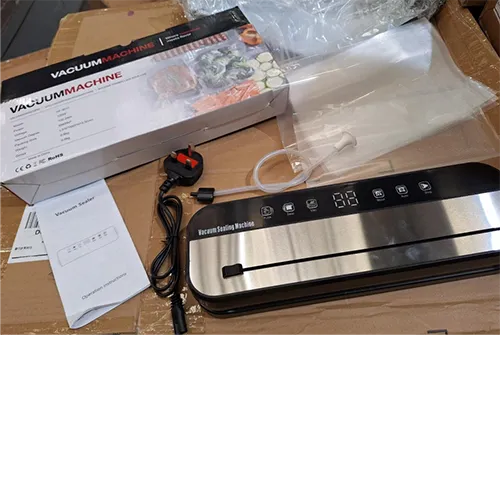 Machine d'étanchéité sous vide avec une prise murale.