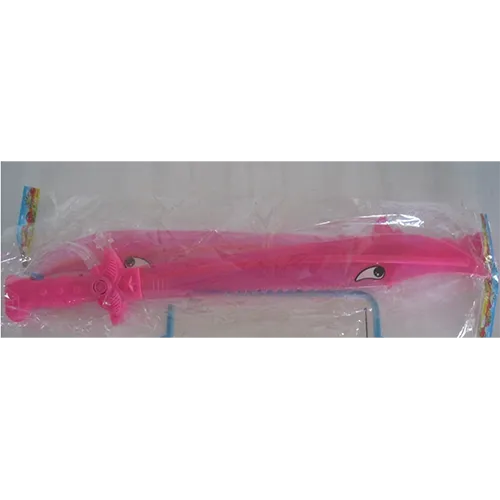 Sabre laser en plastique rose. Le sabre s'allume lorsque l'interrupteur est pressé et émet un son lorsqu'il est agité.