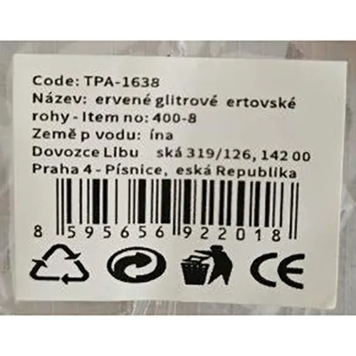 Bandeau en plastique brillant en forme de cornes de diable, à piles. Au milieu du bandeau se trouve un couvercle en forme de cœur pour deux piles AG13.