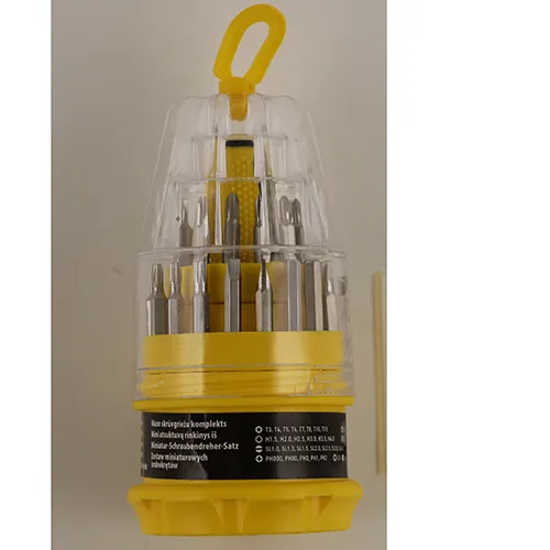 Jeu de tournevis miniature comprenant 31 pièces.