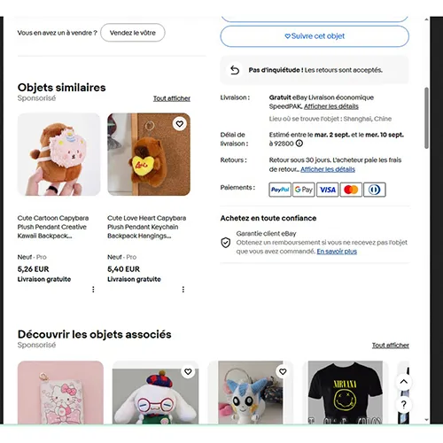 Jouet doux de marmotte vibrante, activé par un cordon rétractable automatique, avec un cœur rembourré à la fin. Produit vendu en ligne, notamment via eBay (identifiant unique: 236074801379).