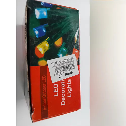 Chaîne d'éclairage avec 100 lumières LED multicolores.