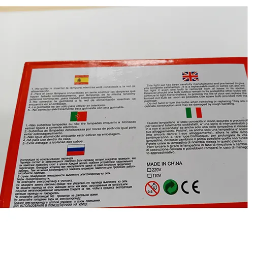 Chaîne d'éclairage avec 100 lumières LED multicolores.