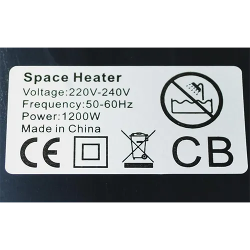 Chauffe-ventilateur portable avec prise murale attachée. Produit vendu en ligne, notamment via Amazon.