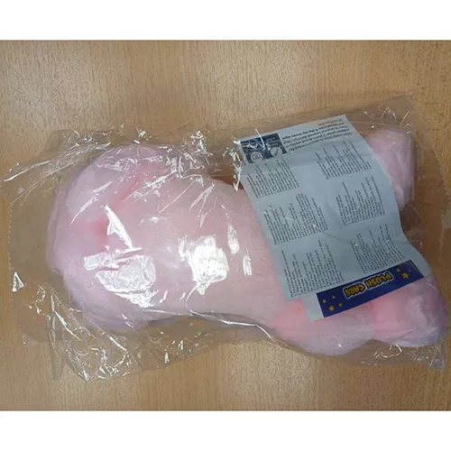 Jouet doux lumineux à piles en forme de chien rose. Produit vendu en ligne, notamment via https://vm.tiktok.com.