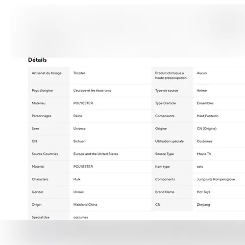 Costume de fantaisie en vert représentant Hulk, composé d'un costume d'une seule pièce avec torse rembourré et biceps et d'un masque en plastique rigide avec une bande élastique. Produit vendu en ligne, notamment via AliExpress (identifiant unique du produit: 1005008419344706).