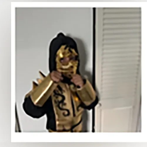 Costume de ninja destiné aux enfants âgés de 3 à 4 ans, composé d'une chemise à capuche, d'un pantalon, d'une ceinture et d'un masque. Produit vendu en ligne, notamment via Shein.
