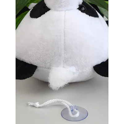 Jouet doux en forme de panda avec une ventouse.
