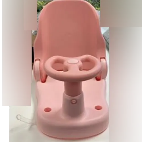Support de bain rose avec coussin antidérapant pour bébés. Produit vendu en ligne, notamment via Wish (identifiant unique: 63eafb2fe95458b1329aacf1) et