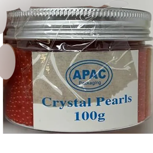 Perles d’eau extensibles rouges décrites comme des «perles de cristal», 100 g.