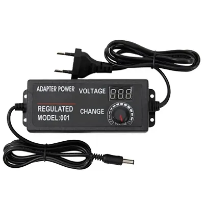Adaptateur d'alimentation universel réglable. Produit vendu en ligne, notamment via Wish.