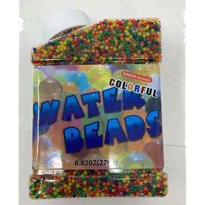 Perles d'eau multicolores, qui poussent lorsqu'elles sont immergées dans l'eau. Produit vendu en ligne, notamment via onbuy.com (identifiant unique du produit: p54594684).