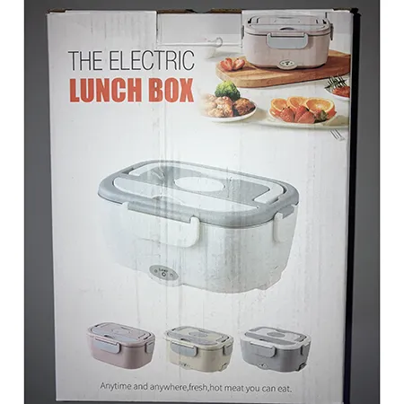 Boîte à lunch électrique (12V/24V/220V), 1.5L, 80W, pour le transport et le chauffage des aliments. Produit vendu en ligne, notamment via Amazon (ASIN: B0CVXLQJCL).