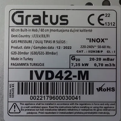Gratus - Poêle à gaz