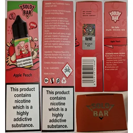 SOLO BAR, NIC SALTS - Cartouche de cigarette électronique