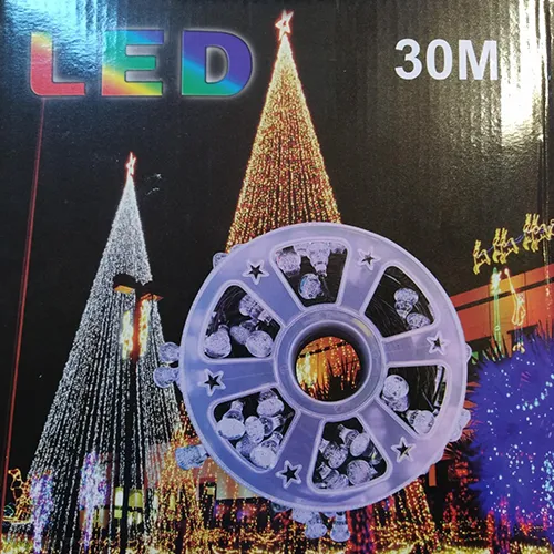 Chaîne d'éclairage avec lumières LED avec connecteur de bout en bout, 30 m.
