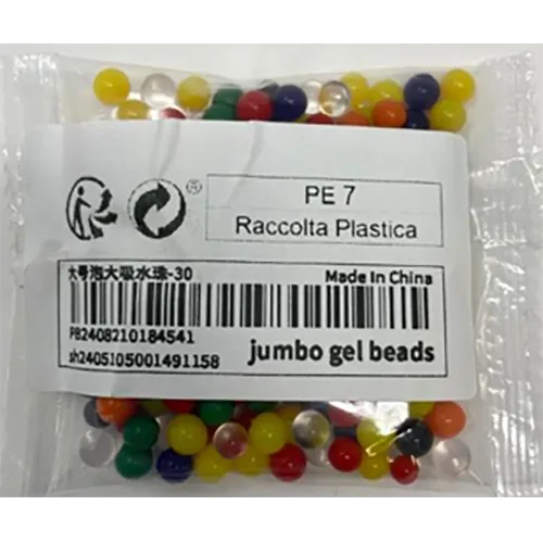 Perles de gel d'eau multicolores. Produit vendu en ligne, notamment via SHEIN (identifiant unique: sh2405105001491158).