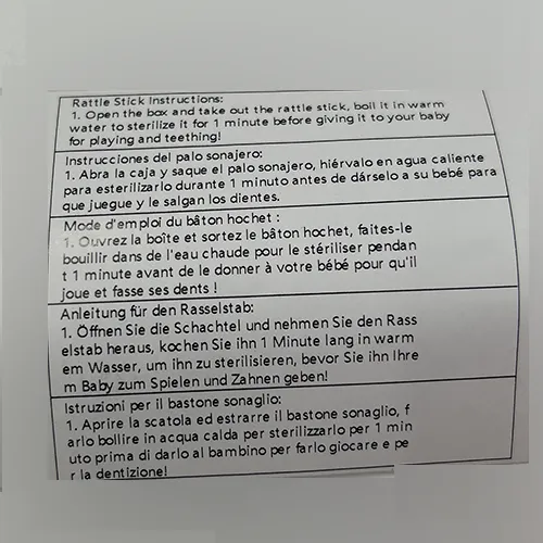 Jouet hochet avec cinq boules de dentition.