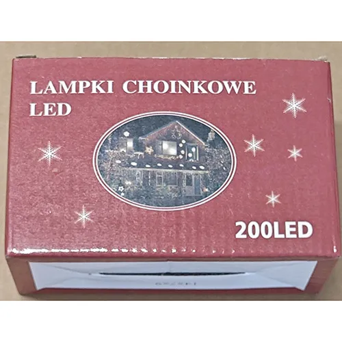 Chaîne d'éclairage, destinée à l'interconnexion, contenant 200 lumières LED non remplaçables. Le produit comprend un dispositif pour changer les modes d'éclairage.
